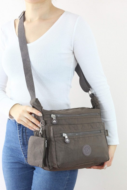 Vizon Orta Boy Günlük Kadın Çapraz Askılı Postacı Omuz Çantası Su Geçirmez Krinkıl Çok Gözlü 5435