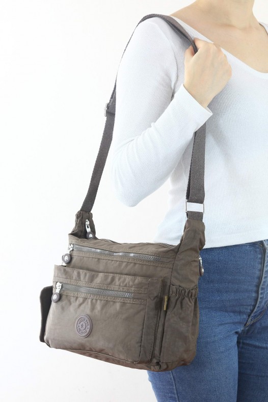 Vizon Orta Boy Günlük Kadın Çapraz Askılı Postacı Omuz Çantası Su Geçirmez Krinkıl Çok Gözlü 5435