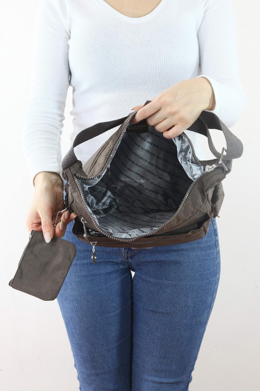 Vizon Orta Boy Günlük Kadın Çapraz Askılı Postacı Omuz Çantası Su Geçirmez Krinkıl Çok Gözlü 5435