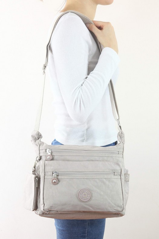 Açık Vizon Orta Boy Günlük Kadın Çapraz Askılı Postacı Omuz Çantası Su Geçirmez Krinkıl 5435