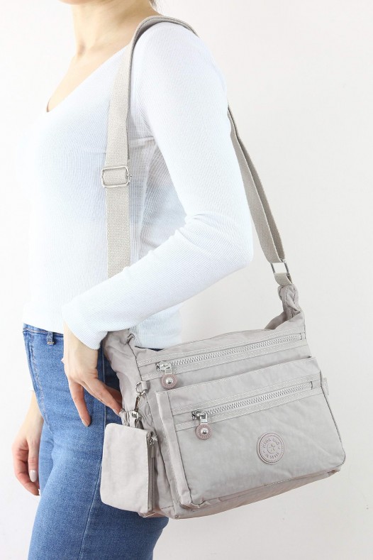 Açık Vizon Orta Boy Günlük Kadın Çapraz Askılı Postacı Omuz Çantası Su Geçirmez Krinkıl 5435