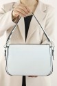Beyaz Orta Boy Günlük Kadın Çapraz Askılı Omuz Çantası İthal Kaliteli Suni Deri Çok Gözlü 5441