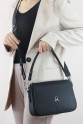 Siyah Orta Boy Günlük Kadın Çapraz Askılı Omuz Çantası İthal Kaliteli Suni Deri Çok Bölmeli 5441