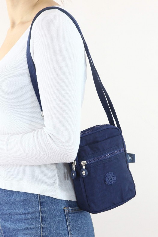 Lacivert Orta Boy Günlük Kadın Çapraz Askılı Cüzdan Telefonluk Çanta Su Geçirmez İthal Krinkıl 5444