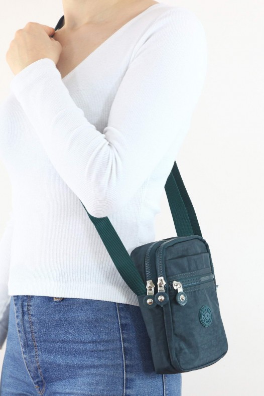 Petrol Orta Boy Günlük Kadın Çapraz Askılı Cüzdan Telefonluk Çanta Su Geçirmez İthal Krinkıl 5444