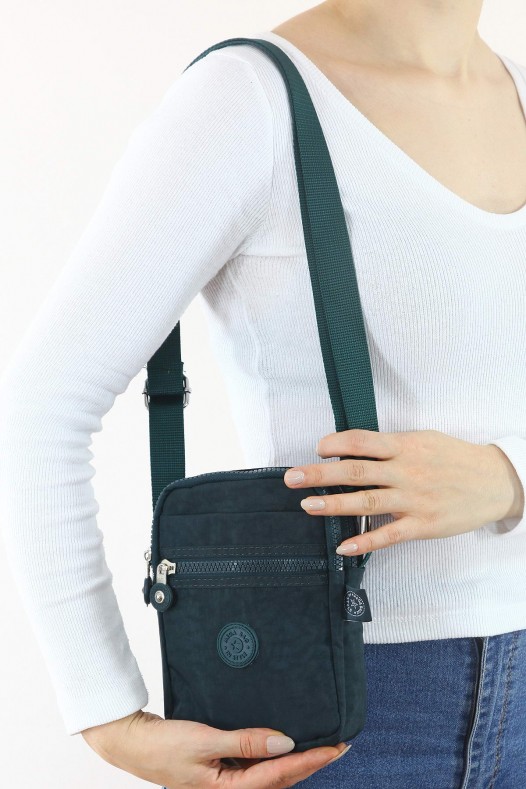 Petrol Orta Boy Günlük Kadın Çapraz Askılı Cüzdan Telefonluk Çanta Su Geçirmez İthal Krinkıl 5444