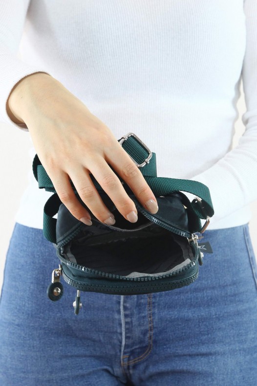 Petrol Orta Boy Günlük Kadın Çapraz Askılı Cüzdan Telefonluk Çanta Su Geçirmez İthal Krinkıl 5444