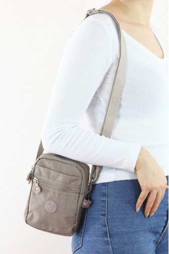 Açık Vizon Orta Boy Günlük Kadın Çapraz Askılı Cüzdan Telefonluk Çanta Su Geçirmez İthal Krinkıl 5444