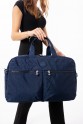 Lacivert Günlük Seyahat Çantası Su Geçirmez İthal Krinkıl Kumaş Çok Gözlü Bölmeli Astarlı 5447