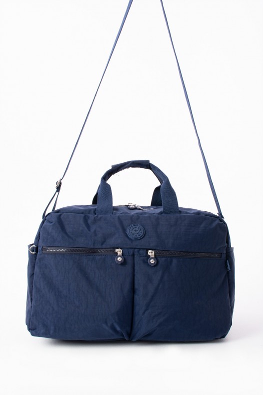 Lacivert Günlük Seyahat Çantası Su Geçirmez İthal Krinkıl Kumaş Çok Gözlü Bölmeli Astarlı 5447