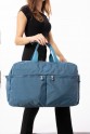 Mavi Günlük Seyahat Çantası Su Geçirmez İthal Krinkıl Kumaş Çok Gözlü Bölmeli Astarlı 5447