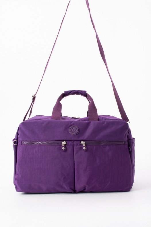 Mor Günlük Seyahat Çantası Su Geçirmez İthal Krinkıl Kumaş Çok Gözlü Bölmeli Astarlı 5447