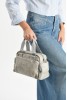 Açık Gri Orta Boy Günlük Kadın Çapraz Askılı El Omuz Çantası İthal Kaliteli Suni Deri Çok Gözlü 5449