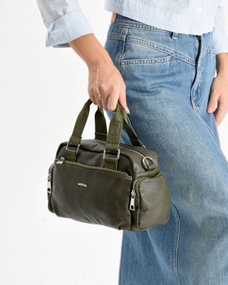 Yeşil Orta Boy Günlük Kadın Çapraz Askılı El Omuz Çantası İthal Kaliteli Suni Deri Çok Gözlü 5449