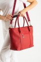 Kırmızı Büyük Boy Günlük Kadın Kol ve Omuz Çantası Lakost Deri Fermuarlı Astarlı 5452