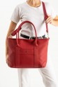 Kırmızı Büyük Boy Günlük Kadın Kol ve Omuz Çantası Lakost Deri Fermuarlı Astarlı 5452