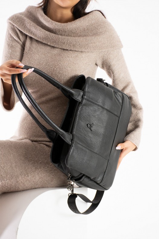 Siyah Orta Boy Günlük Kadın Çapraz Askılı Kol Omuz Çantası İthal Kaliteli Suni Deri Astarlı 5453