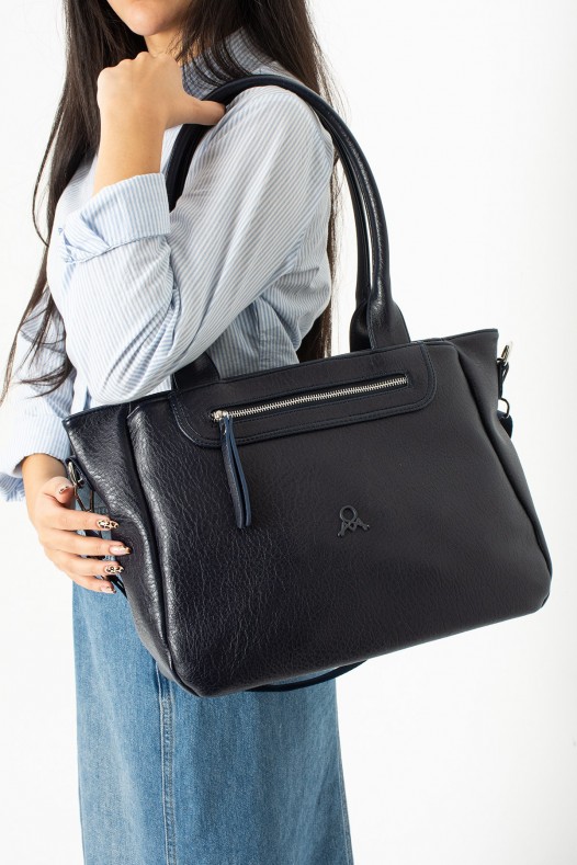 Lacivert Büyük Boy Günlük Kadın Çapraz Askılı Kol Omuz Çantası İthal Kaliteli Suni Deri Astarlı 5455